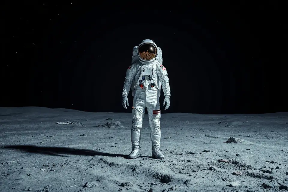 retro astronaut minimalist photo