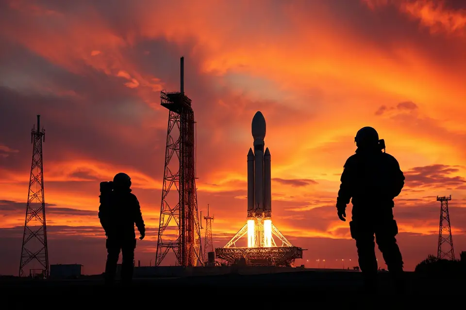 rocket launch astronaut silhouette