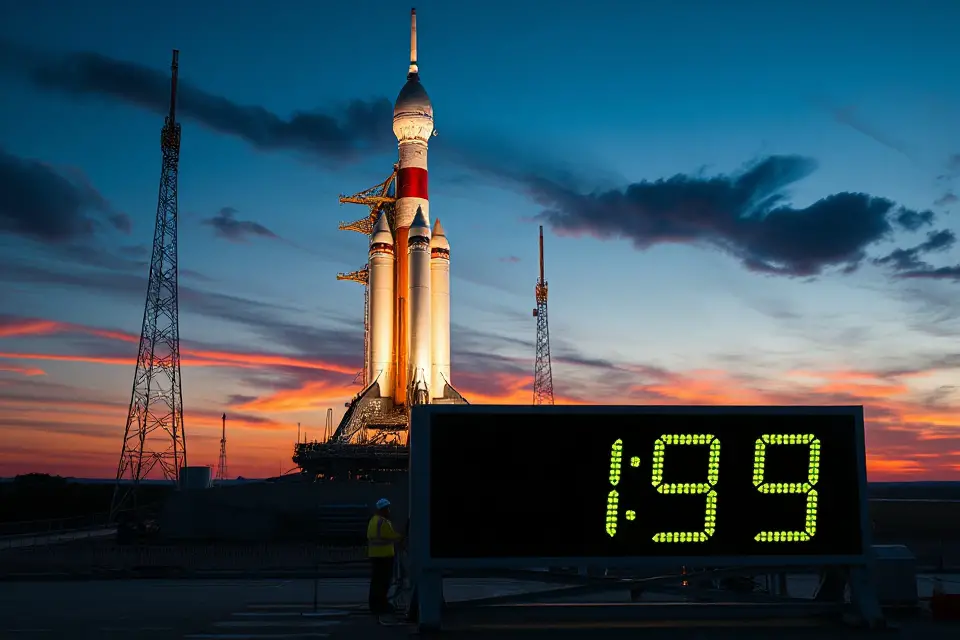 rocket launch countdown clock