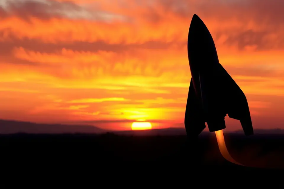 rocket silhouette sunset photo