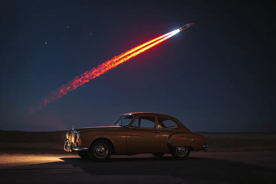 rocket trail vintage car