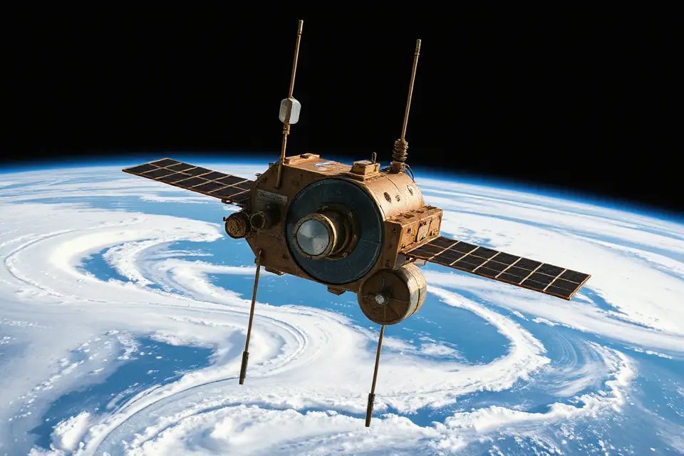 rustic vintage satellite photo