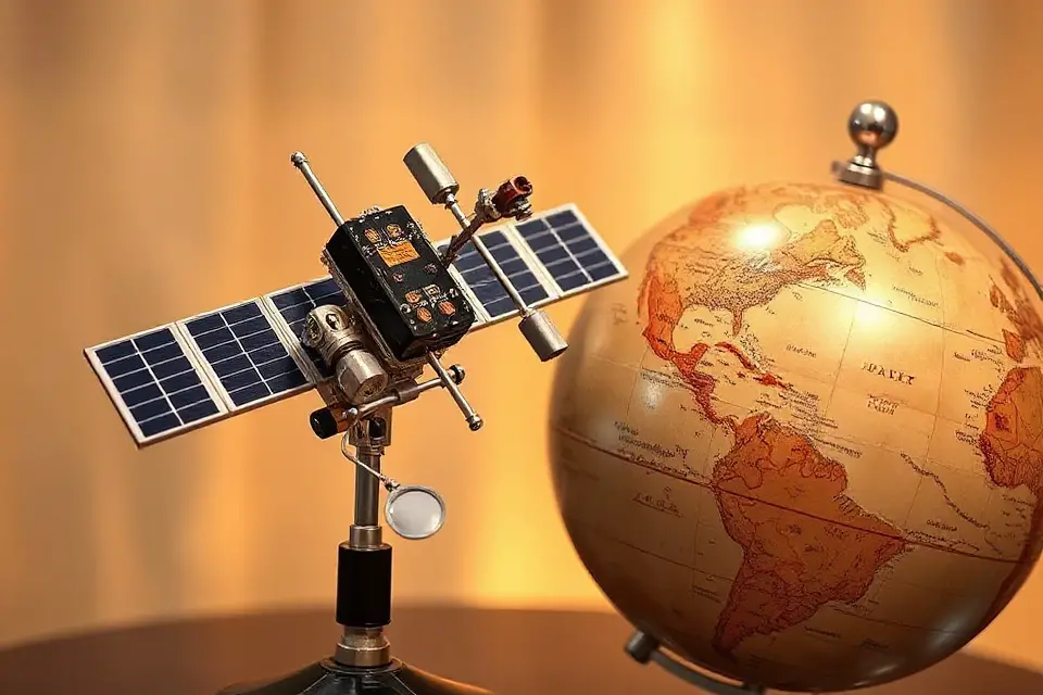 satellite and globe image