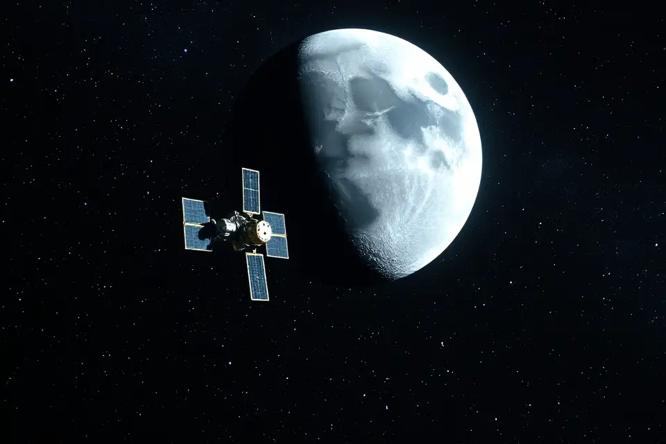 satellite and moon orbit