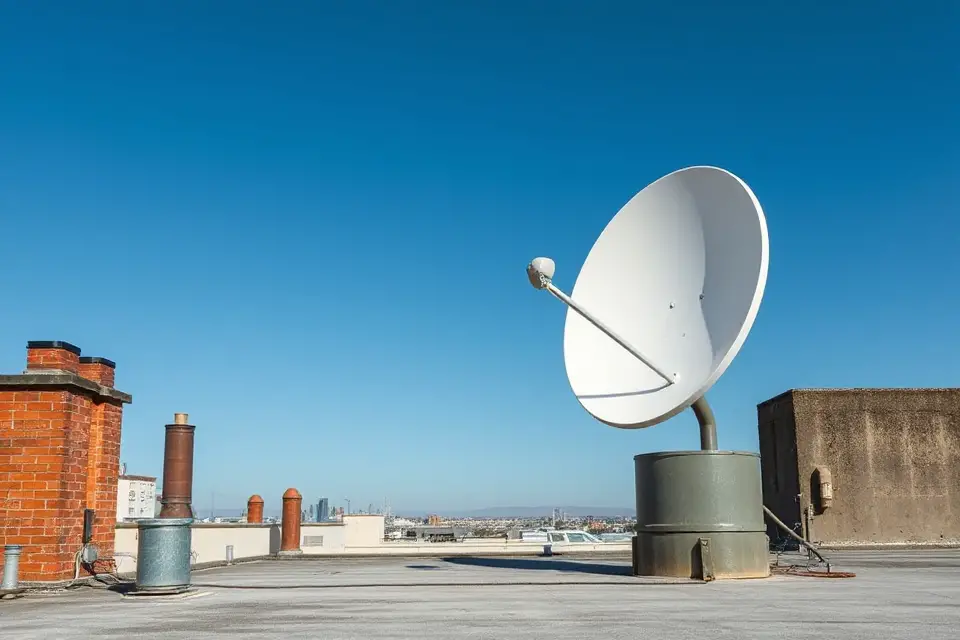 satellite dish rooftop photo