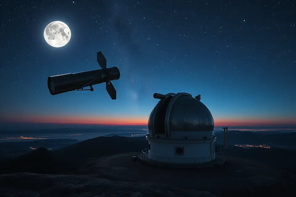 satellite observatory stock photo