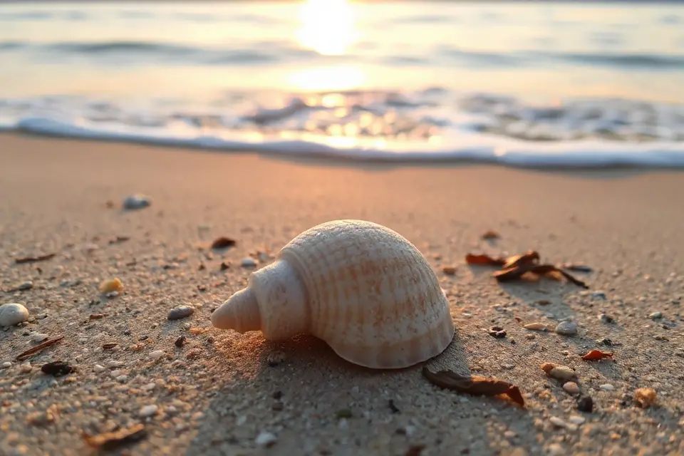 serene beach sunrise reflection