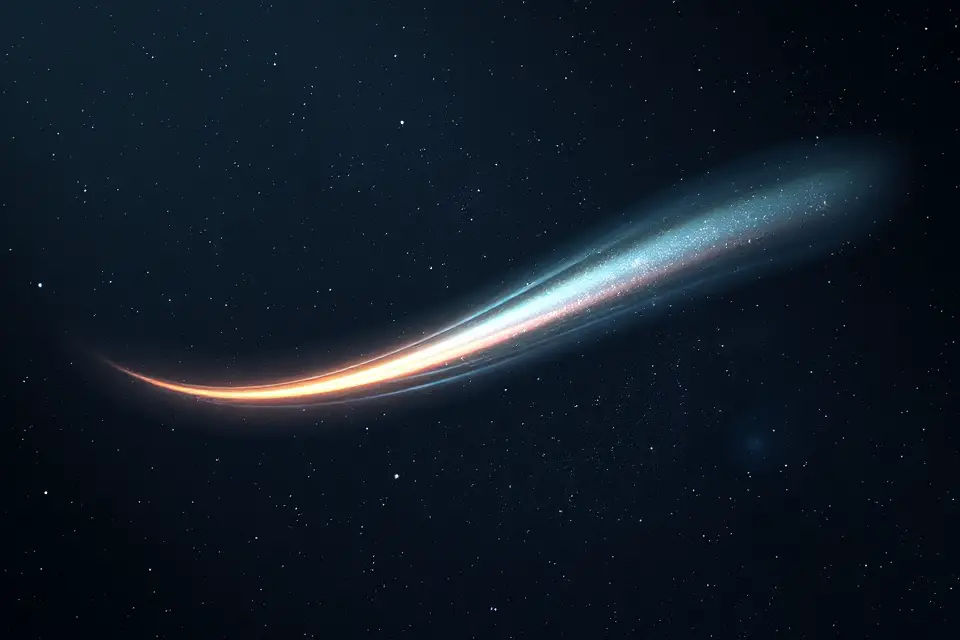serene comet in cosmos