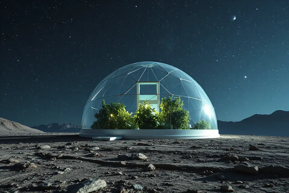 serene minimalist space dome