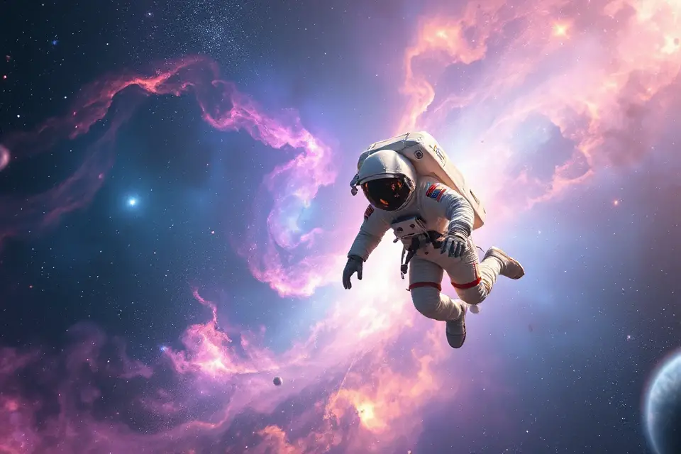 serene nebula spacewalk photo