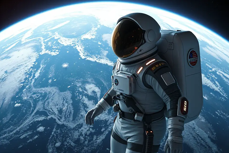 sleek futuristic spacesuit design