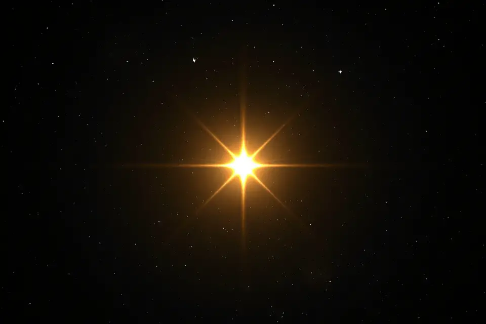 solitary star in space