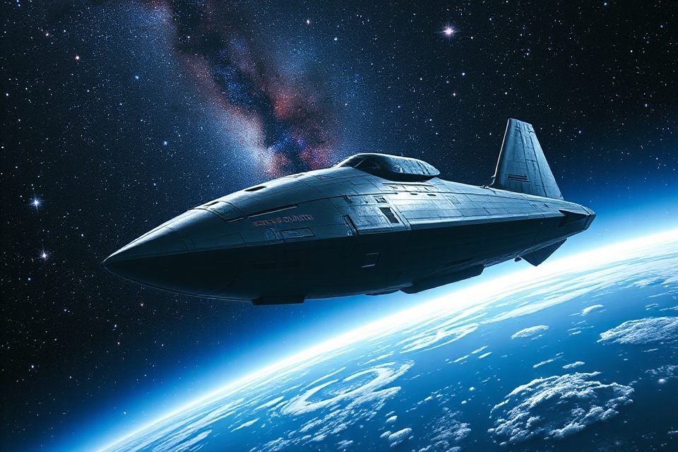 space cargo ship rendering