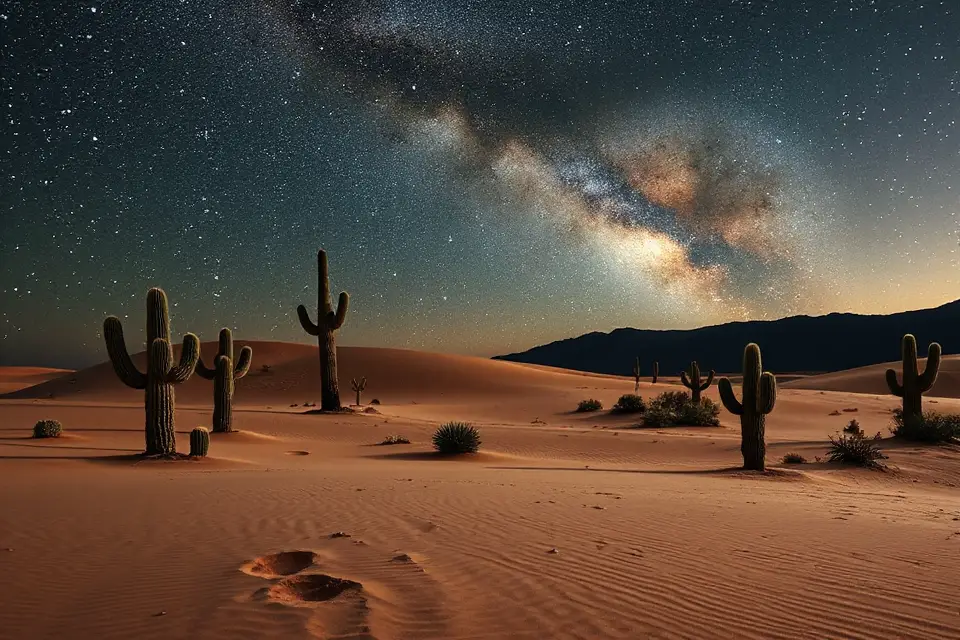 starry desert night sky
