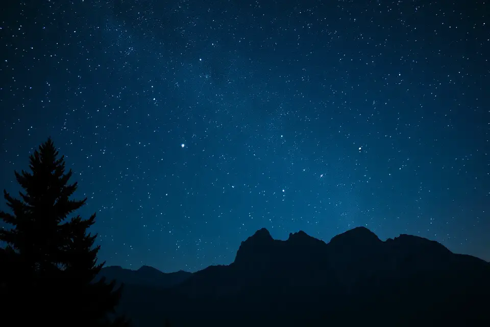 starry night mountain silhouette