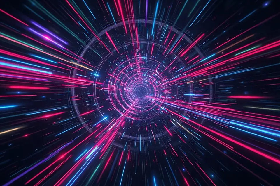 stars stretching in tunnel