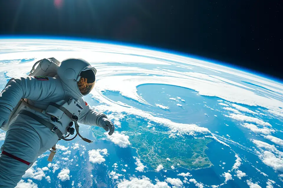 stunning earth view spacewalk