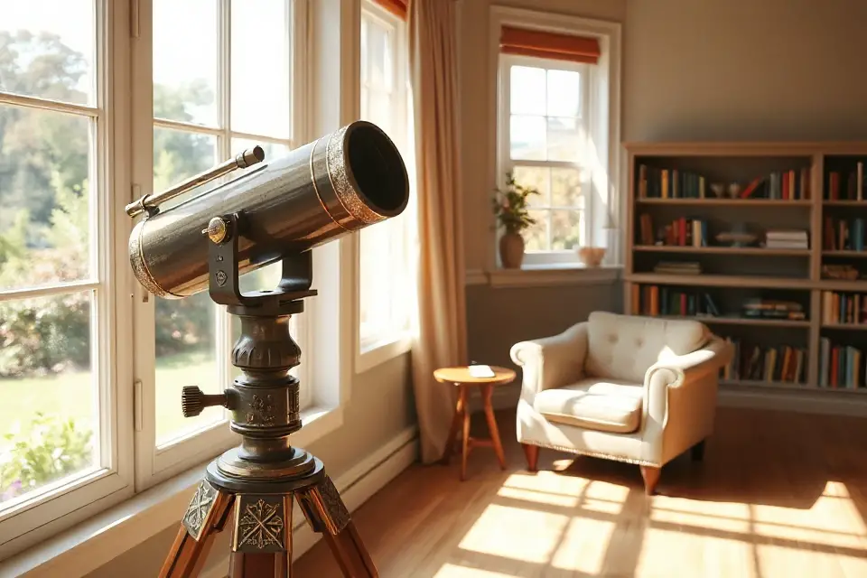sunlit room with objects