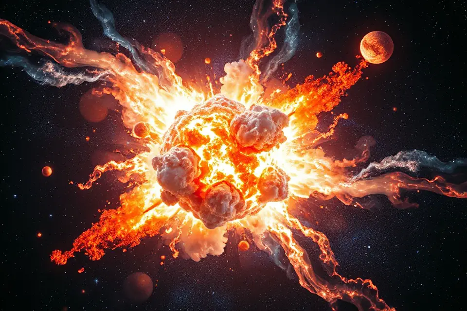 supernova explosion abstract shapes