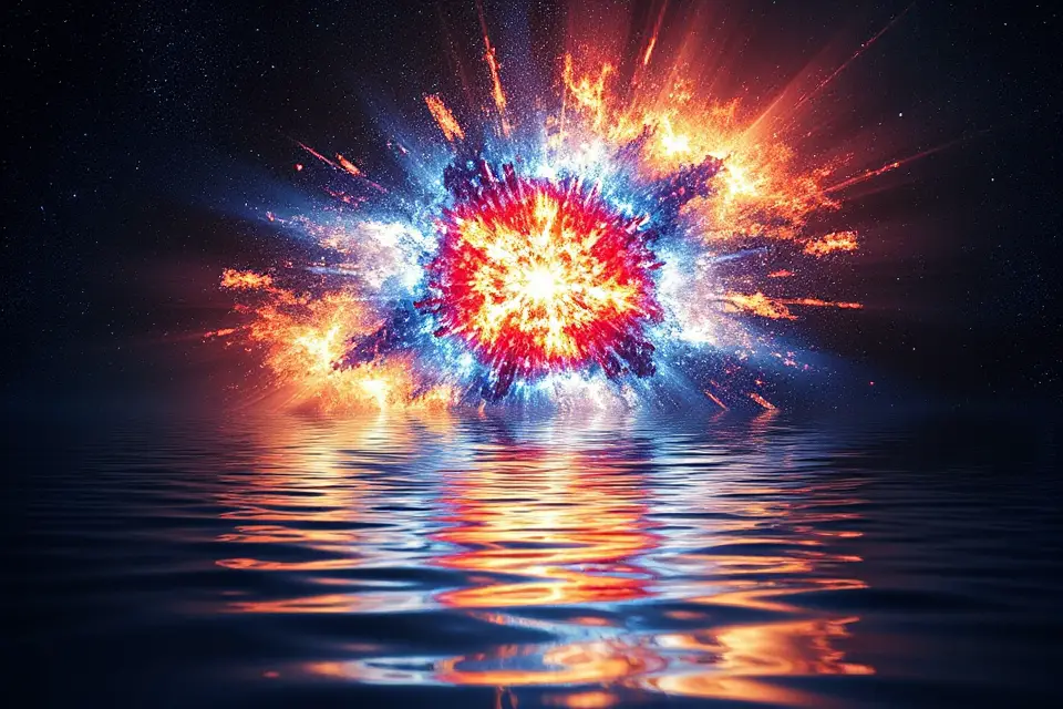 supernova reflection stock photo