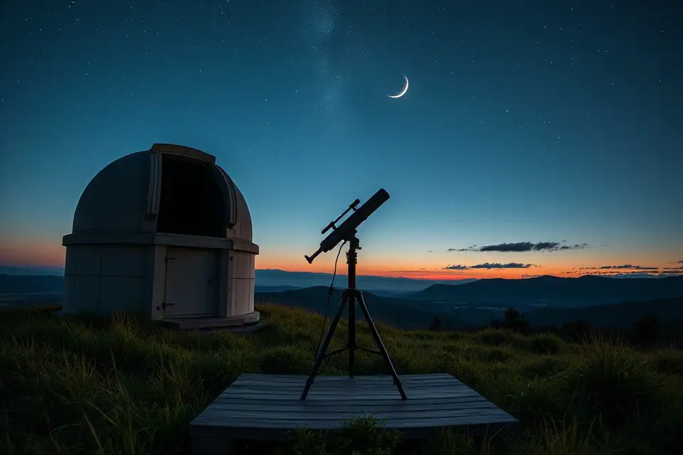 telescope at astronomy observatory