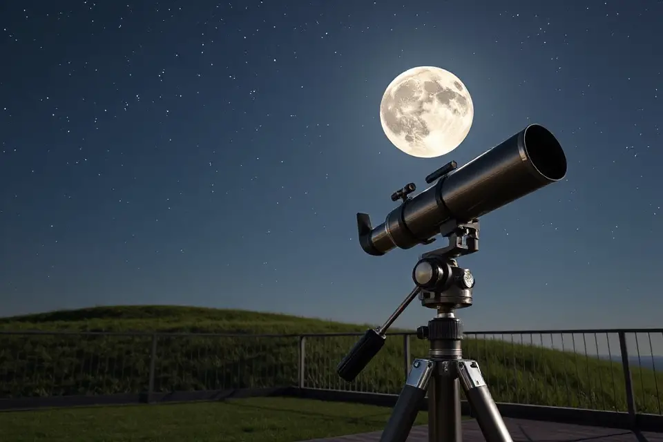 telescope observing the moon