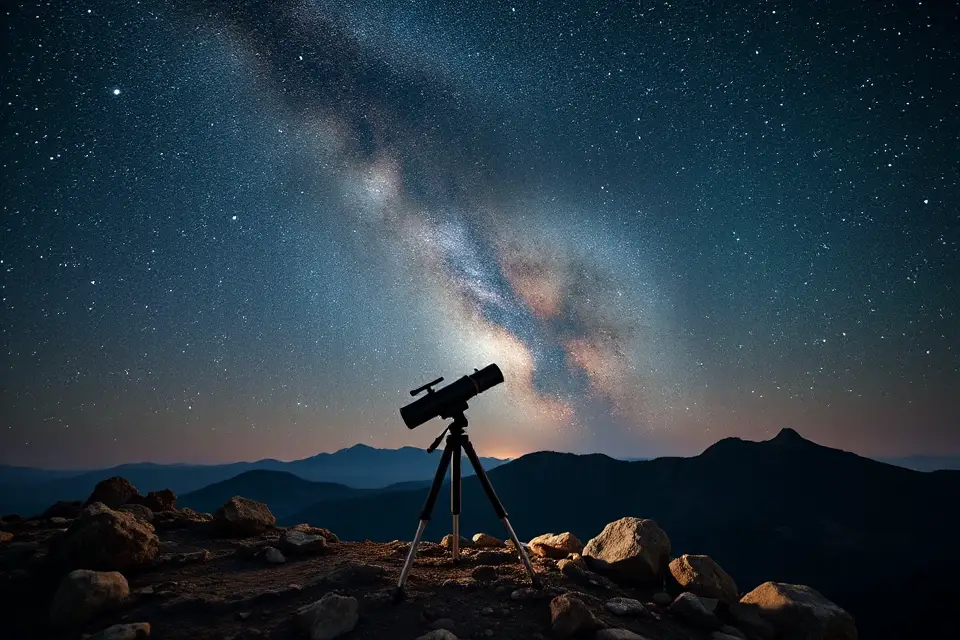 telescope on mountain peak