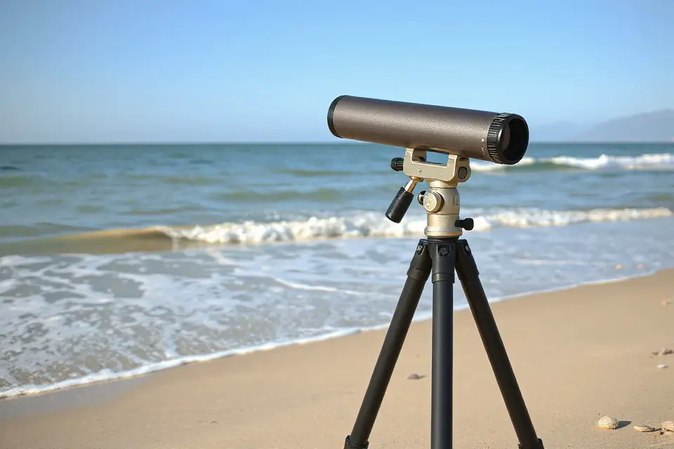 telescope on sandy beach
