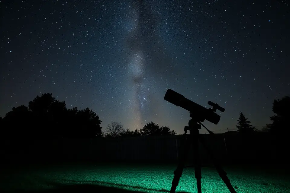 telescope silhouette night sky