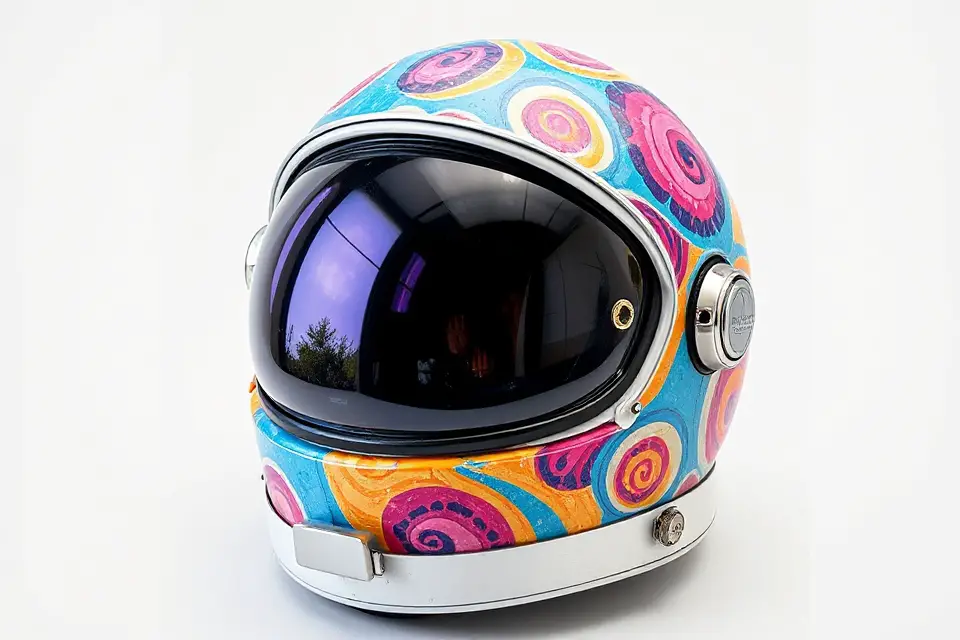vibrant astronaut helmet photo