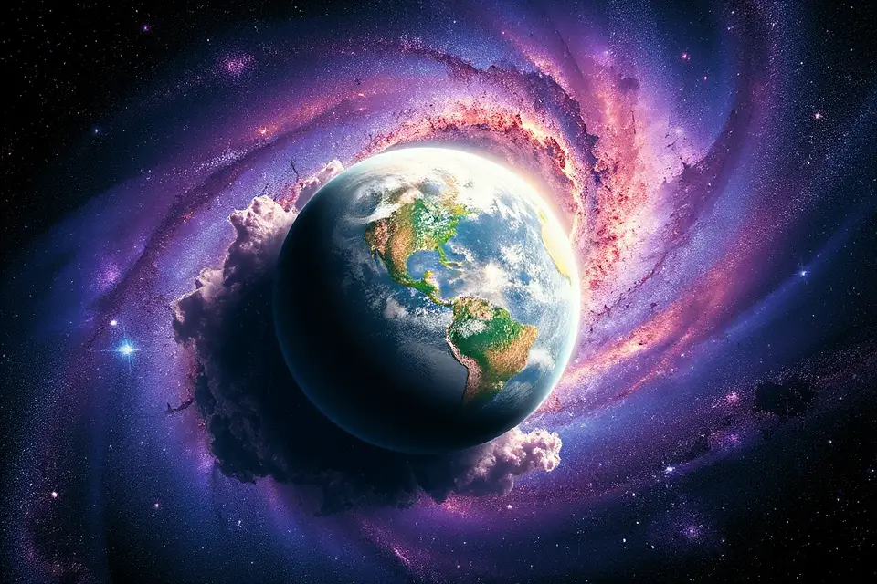 vibrant galaxy planet artwork