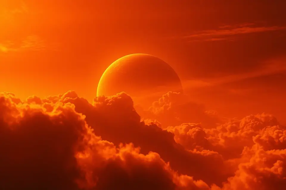 vibrant orange venus atmosphere