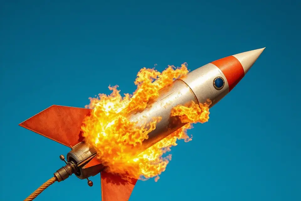 vintage rocket flames photo