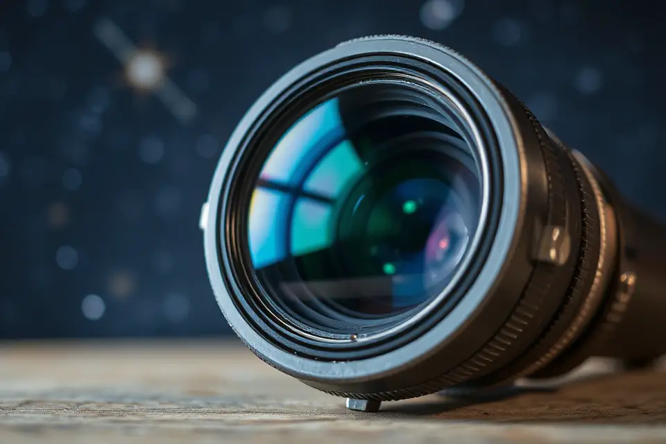 vintage telescope lens photo