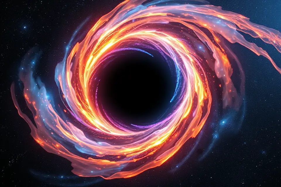 whirling black hole imagery